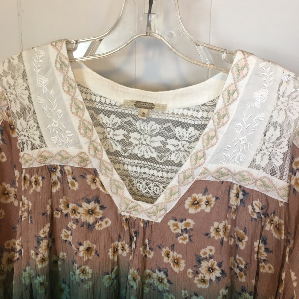 Gimmicks BKE Green Gables Dip Dye Blouse Small - Picture 9 of 16